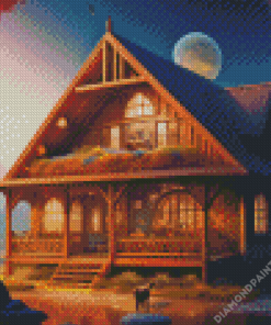 Moonlight Cabin Diamond Painting