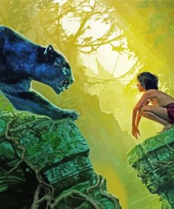 Mowgli And Bagheera Movie Diamond Painting