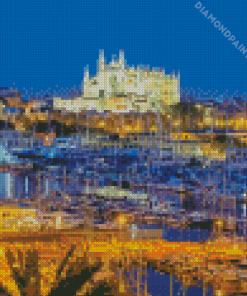 Palma De Mallorca Spain At Night Diamond Painting