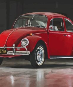 Red Vw Beetle Diamond Painting