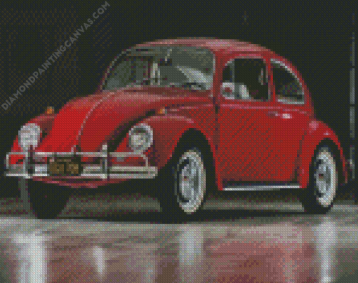 Red Vw Beetle Diamond Painting