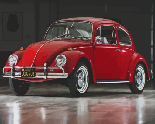 Red Vw Beetle Diamond Painting