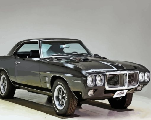 Retro Black 1969 Pontiac Car Diamond Painting