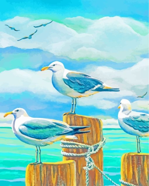 Seagull Birds Diamond Painting