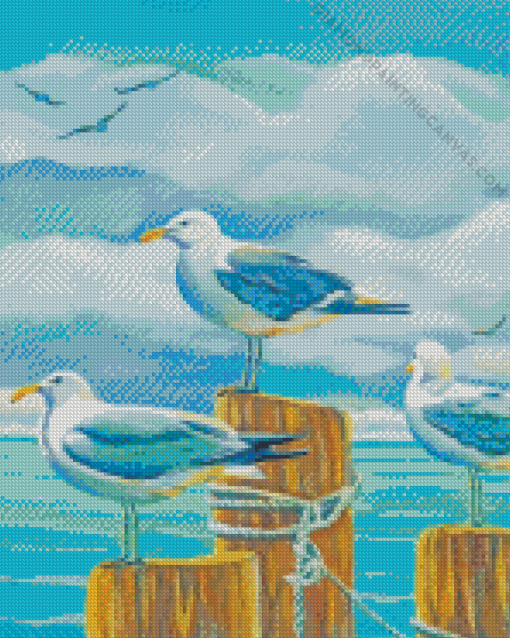 Seagull Birds Diamond Painting