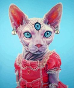 Sphinx Cat In Dress Diamond Painting