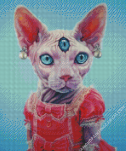 Sphinx Cat In Dress Diamond Painting