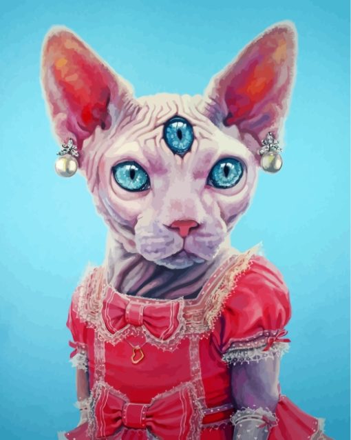 Sphinx Cat In Dress Diamond Painting