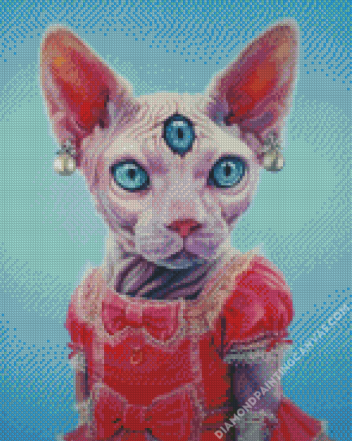 Sphinx Cat In Dress Diamond Painting