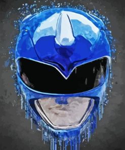 Splatter Blue Power Ranger Helmet Diamond Painting