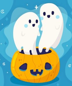 Two Halloween Ghosts Diamond Painting