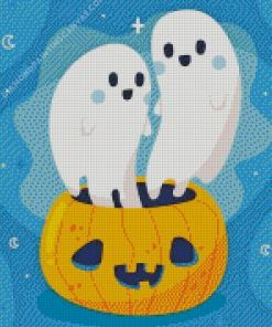 Two Halloween Ghosts Diamond Painting