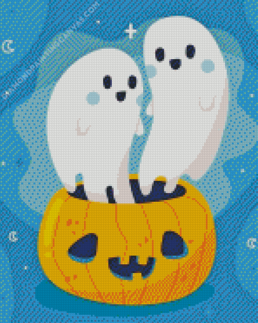 Two Halloween Ghosts Diamond Painting