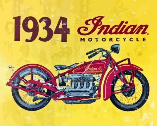 Vintage Indian Motorcycle Diamond Painting