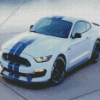 White And Blue Mustang Diamond Painting