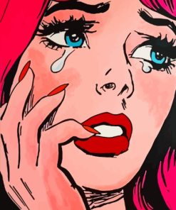 Woman Crying Pop Art Diamond Painting