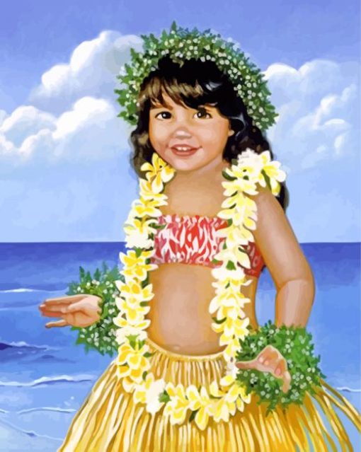 Adorable Hawaiian Girl Diamond Painting