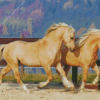 Beige Cob Horses Diamond Painting