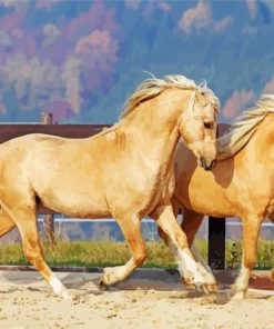 Beige Cob Horses Diamond Painting