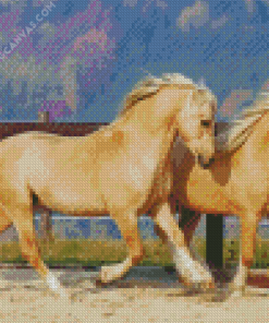 Beige Cob Horses Diamond Painting