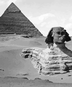 Black And White Sphinx Of Giza Diamond Painting