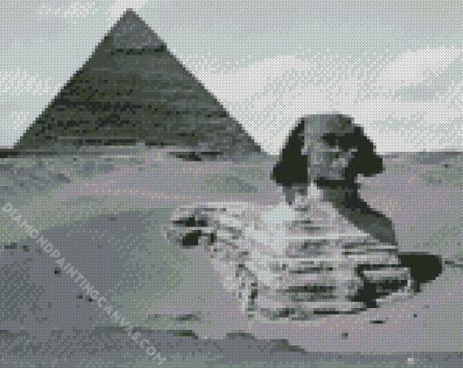 Black And White Sphinx Of Giza Diamond Painting