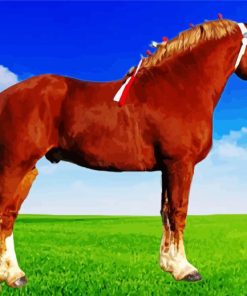 Brown Belgian Trait Horse Diamond Painting