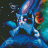 Cat In Space Diamond Painting