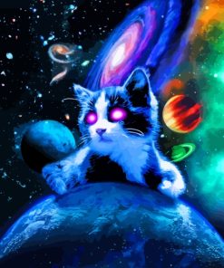 Cat In Space Diamond Painting