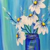 Daisies In Blue Jar Diamond Painting