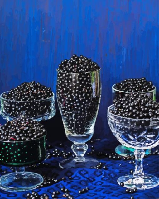 Elderberry In Glasses Diamond Painting