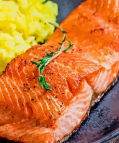 Fried Steelhead Trout With Lemon Diamond Painting