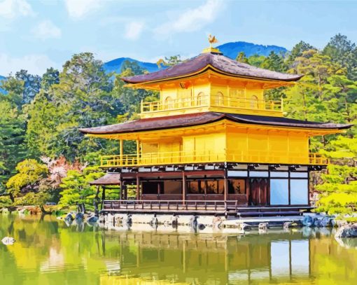 Golden Pavilion Temple Diamond Painting