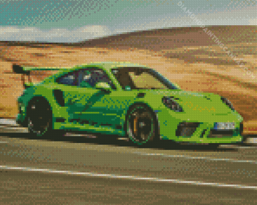 Green Porsche 911 Gt3 Rs Diamond Painting