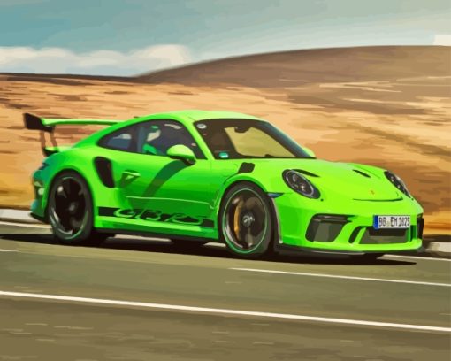 Green Porsche 911 Gt3 Rs Diamond Painting