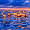 Lanterns By Ocean Diamond Painting