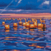 Lanterns By Ocean Diamond Painting