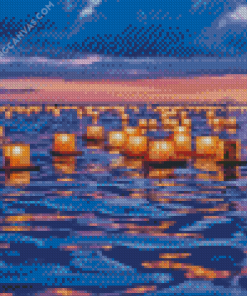 Lanterns By Ocean Diamond Painting