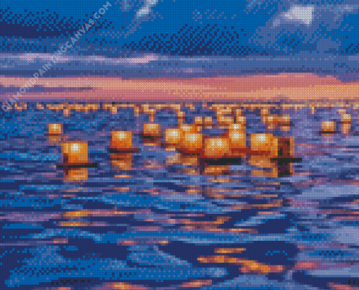 Lanterns By Ocean Diamond Painting