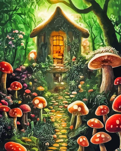 Mushroom Fairyland Diamond Painting