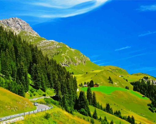 Mountain Road In Vorarlberg Diamond Painting