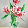 Parrot Tulip In Glass Vase Diamond Painting