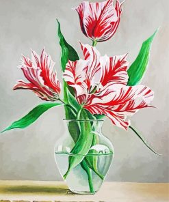 Parrot Tulip In Glass Vase Diamond Painting