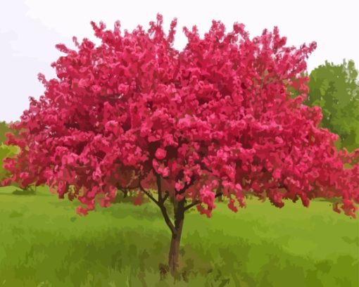 Pink Crabapple Tree Diamond Painting