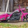 Pink Harley Davidson Road King Diamond Painting