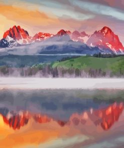 Redfish Lake Idaho Landscape Diamond Painting