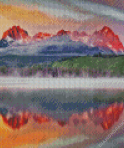 Redfish Lake Idaho Landscape Diamond Painting