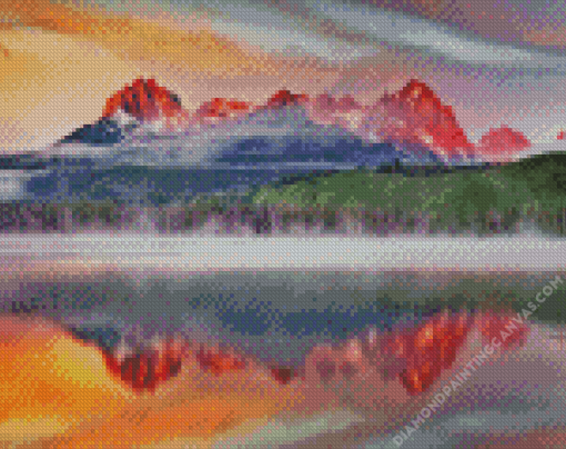 Redfish Lake Idaho Landscape Diamond Painting