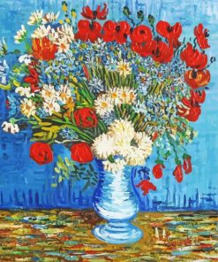 Vase With Cornflowers And Poppies Diamond Painting