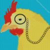 Yellow Chicken Wearing Glasses Diamond Painting